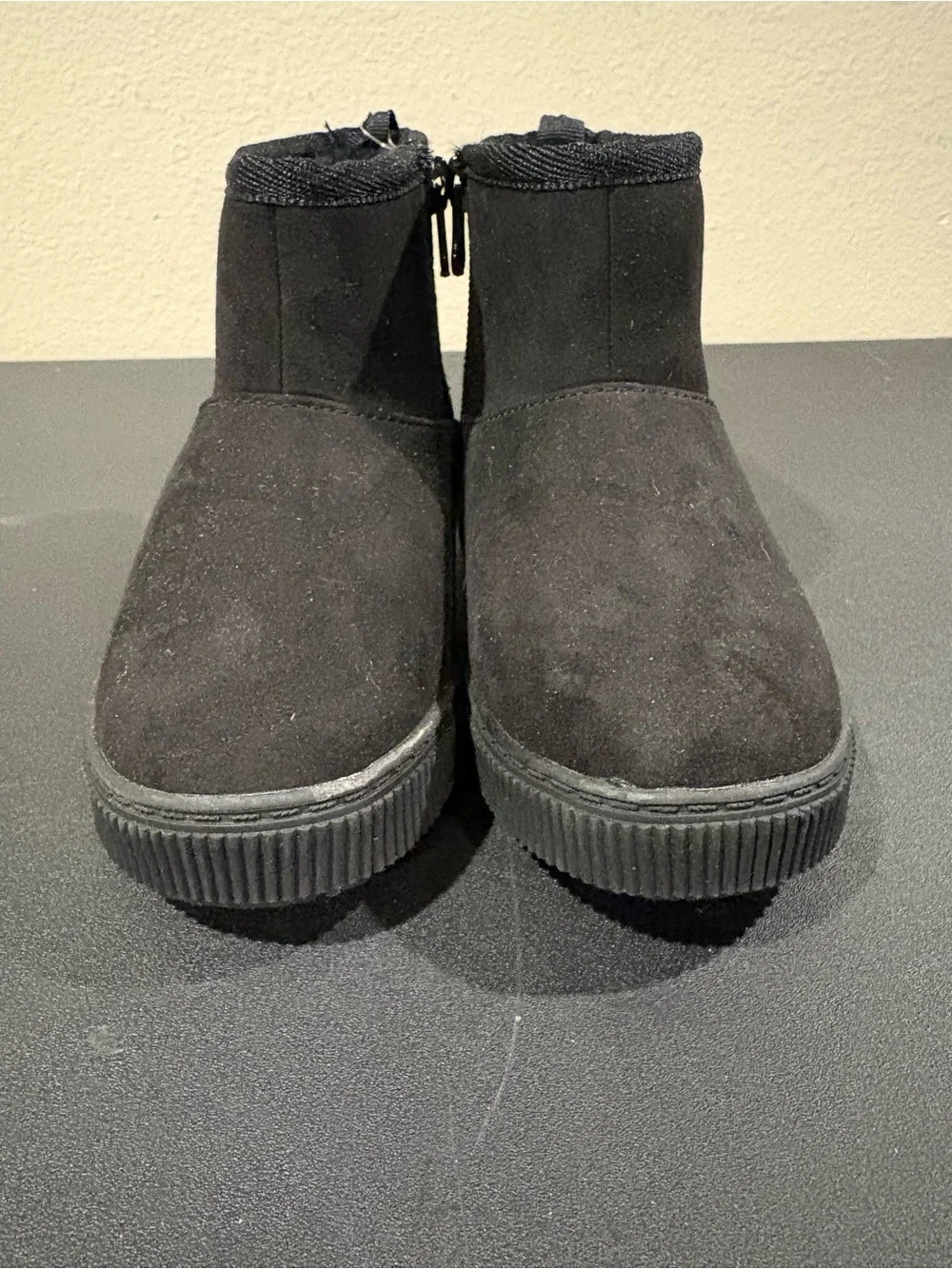 Cat & Jack Girls Arlo Zipper Shearling Style Black Boots Toddler Infant Size 5